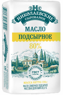 Масло сливочное Традиционное  м.д.ж. 82,5% ТМ Николаевские Сыроварни 170г
