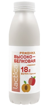 Ряженка LACTICA Высокобелковая с персиком 400г