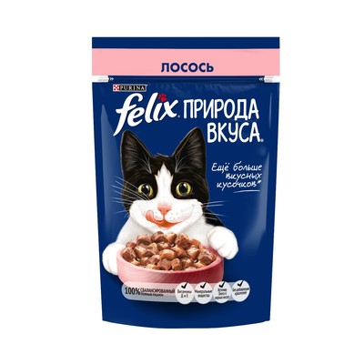 Корм FELIX природа вкуса лосось 75г