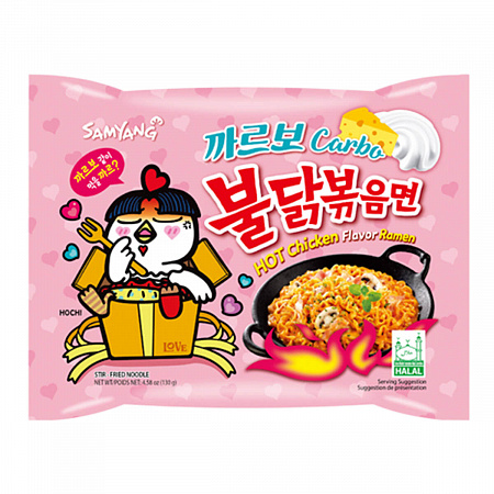 Лапша б/п Samyang со вкусом острой курицы и соуса карбонара 130г