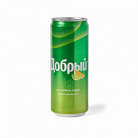 Напиток газированный ДОБРЫЙ Лимон-лайм 0,33л ж/б