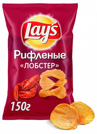 Чипсы LAYS 140г рифленые лобстер