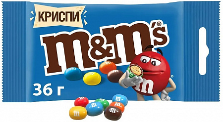 Конфеты М&М's Криспи 6цветов 36г