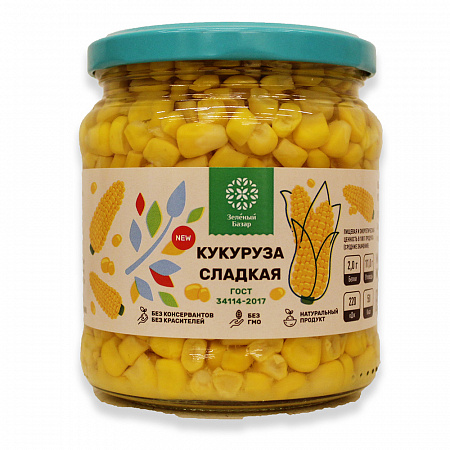 Кукуруза ЗЕЛЁНЫЙ БАЗАР ГОСТ в/с ст/б 475г