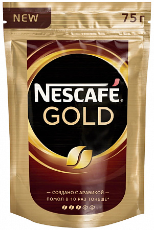 Кофе NESCAFE Gold сублимированный 75г  пакет