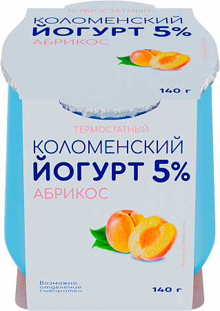 Йогурт Коломенский термостатный Абрикос с мдж 5% 140гр