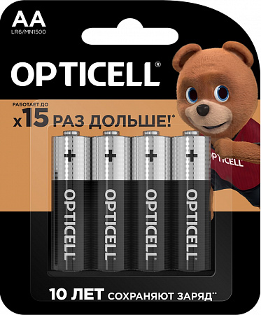 Батарейки алкалиновые OPTICELL АA - 4 шт на блистере
