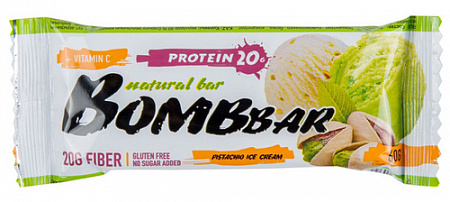 Батончик BOMBBAR Батончик Фисташковый пломбир неглаз60г
