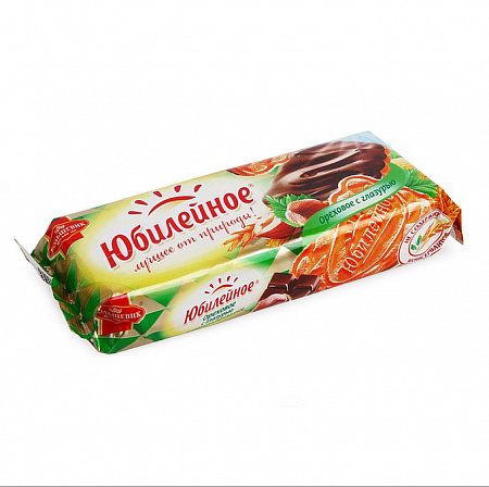 Печенье БОЛЬШЕВИК Юбилейное ореховое с глазурью 116г ф/п 