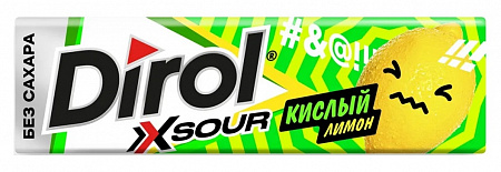 Жевательная резинка DIROL X SOUR со вкусом лимона 13,6г