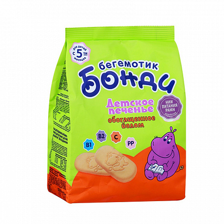 Печенье БЕГЕМОТИК БОНДИ обогащенное йодом с 5мес 180г