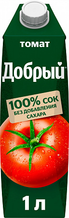 Сок ДОБРЫЙ томатный б/сахара 1л т/п