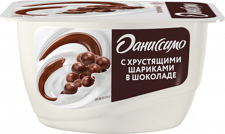 Продукт творожный  Даниссимо Хрустящие шарики натур 7.3% 130г без ЗМЖ