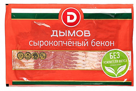 Бекон ДЫМОВ с/к в/у нарезка 200г