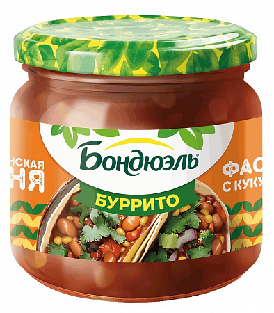 Фасоль Бондюэль красная с кукурузой по мексикански в соусе Буррито 350мл