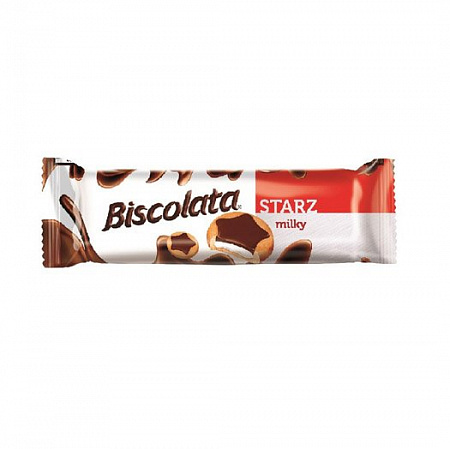 Печенье Biscolata Stars с молоч.шоколадом и молоч. кремом 88г