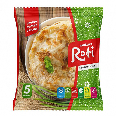 Лепешка ROTI с зеленым луком Гофра 450г