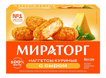 Наггетсы МИРАТОРГ куриные с сыром 250г