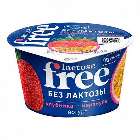 Йогурт FREE безлактозный Клубника- Маракуйя 2,7% 180г т.м. VIOLA
