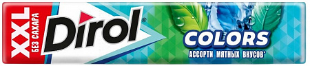 Жевательная резинка DIROL COLORS XXL ассорти мятных вкусов б/с 18г