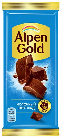 Шоколад ALPEN GOLD молочный флоу-пак 80г/85г 