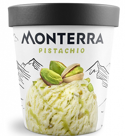 Мороженое Monterra пломбир с фисташками и фисташковым соусом 480мл