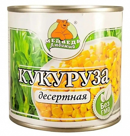 Кукуруза МЕДВЕДЬ ЛЮБИМЫЙ Десертная Премиум 425мл ж/б