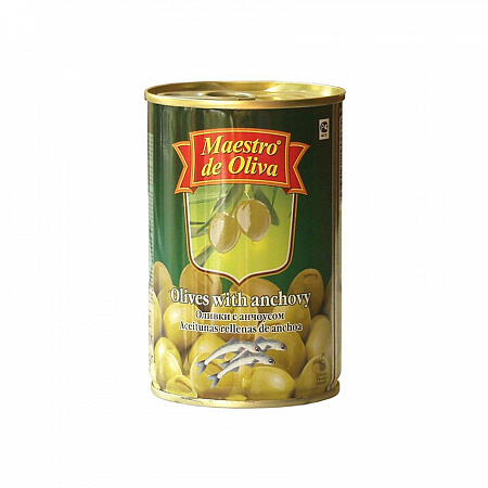 Оливки MAESTRO De OLIVA с анчоусом 300г ж/б