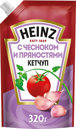 Кетчуп HEINZ с чесноком и пряностями 320г д/п 