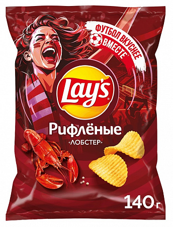 Чипсы LAYS 140г рифленые лобстер