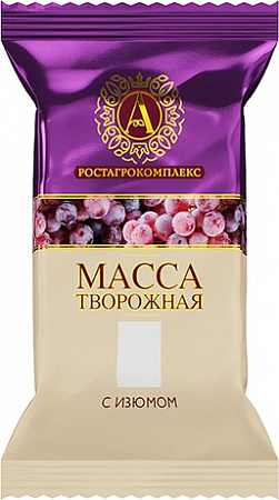 Масса творожная А.РОСТАГРОКОМПЛЕКС с изюмом 20% 180г
