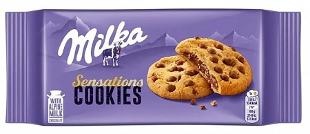 Печенье MILKA Шоколадная сенсация с кусочками молочного шоколада 156г