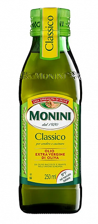 Масло оливковое MONINI экстра виржин 250мл с/б