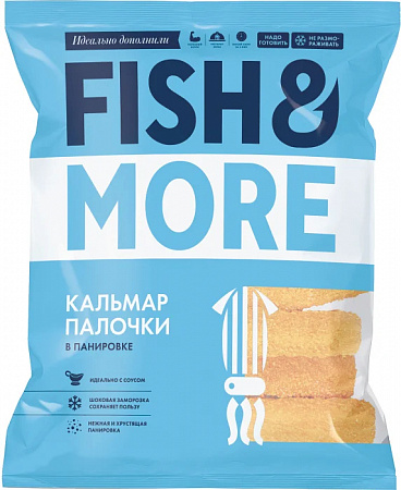 Палочки кальмара FISH and MORE в панировке  500г