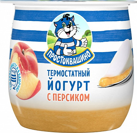 Йогурт  Простоквашино термостатный персик  3,4% 160г Продукт без ЗМЖ