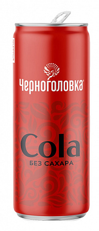 Лимонад Черноголовка Кола без сахара 0,33л ж/б