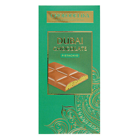 Шоколад CHOKODELIKA молочный DUBAI CHOCOLATE с начинкой Фисташка 50г